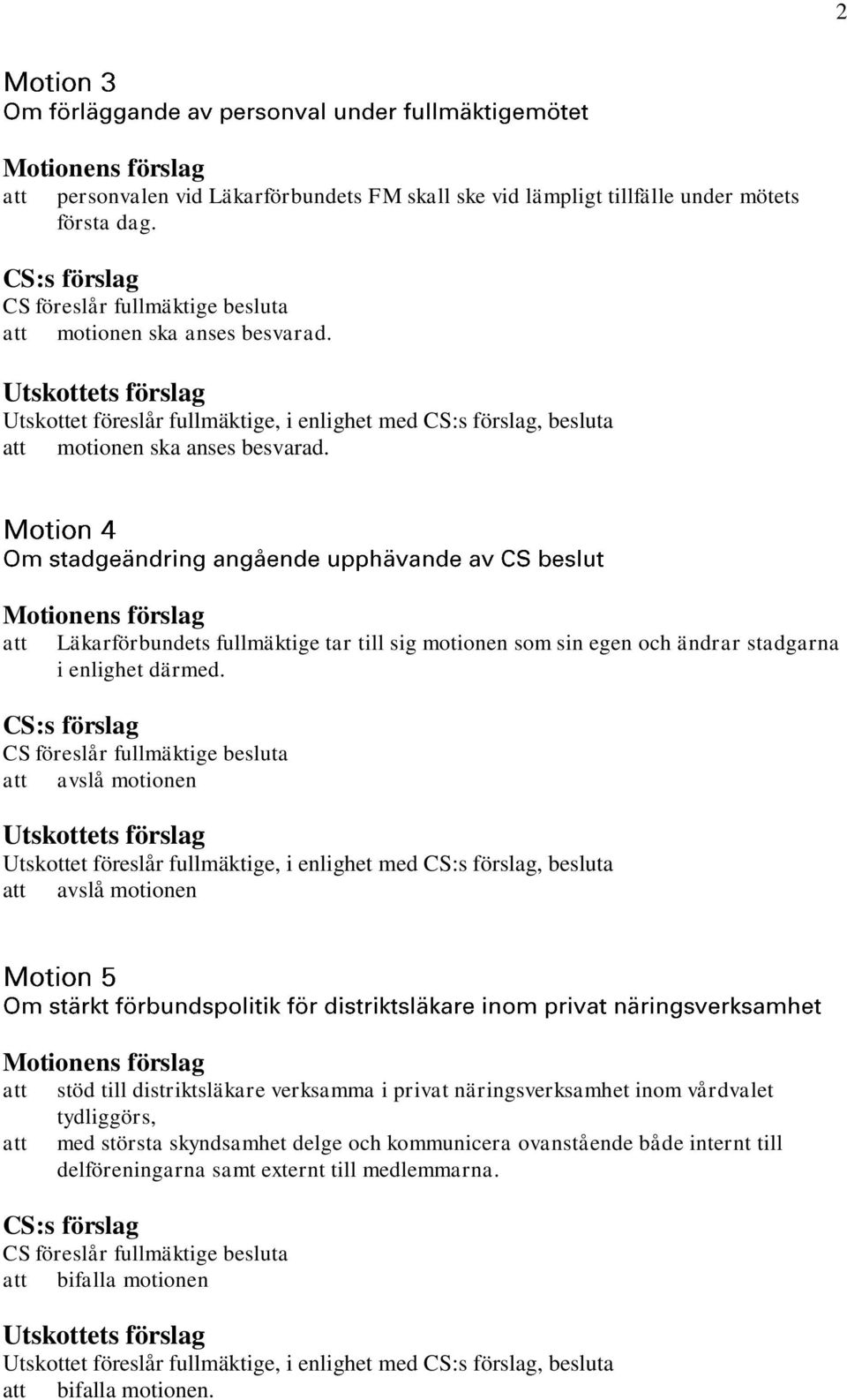 Läkarförbundets fullmäktige tar till sig motionen som sin egen och ändrar stadgarna i enlighet därmed.