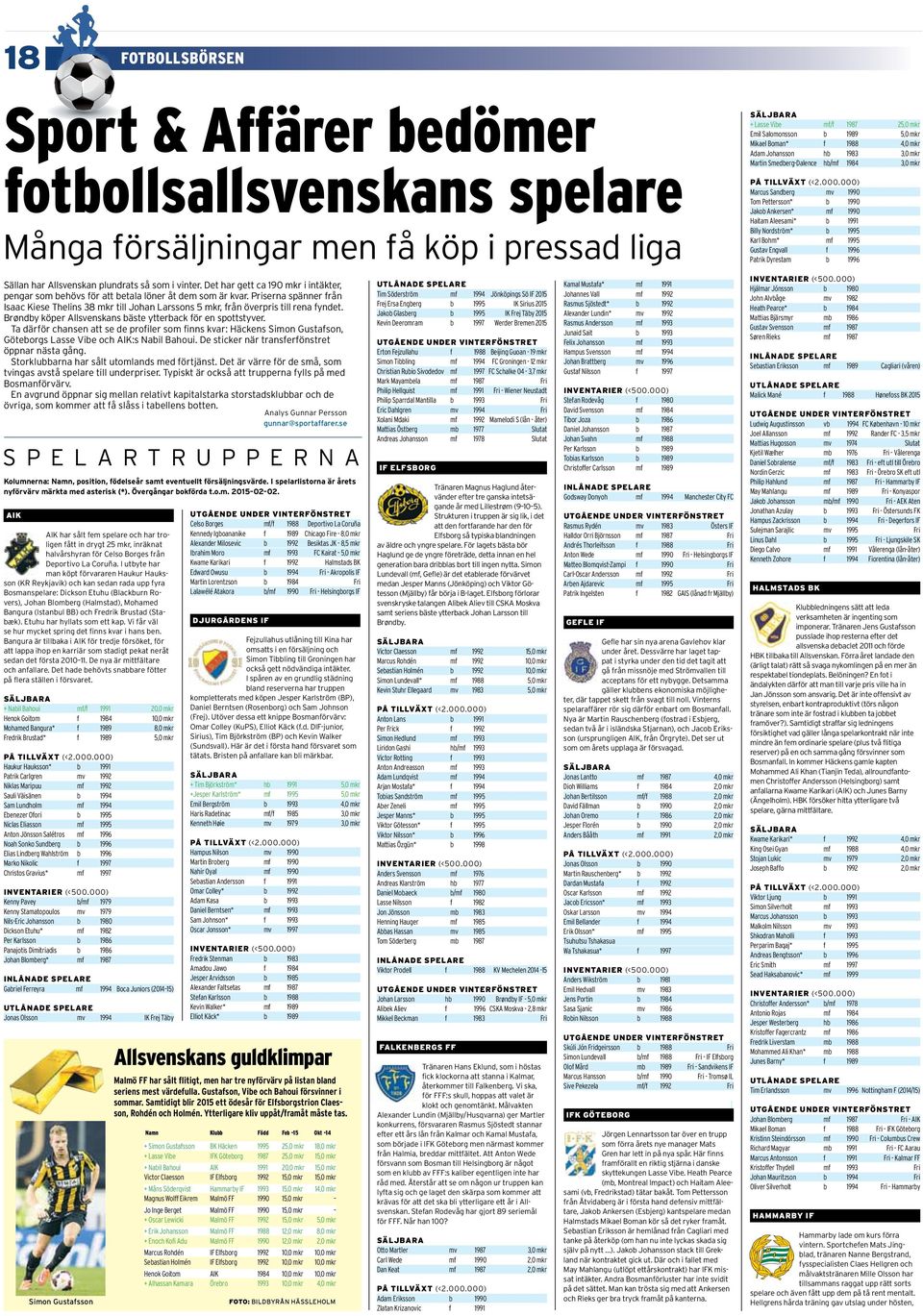 Priserna spänner från Isaac Kiese Thelins 38 mkr till Johan Larssons 5 mkr, från överpris till rena fyndet. Brøndby köper Allsvenskans bäste ytterback för en spottstyver.