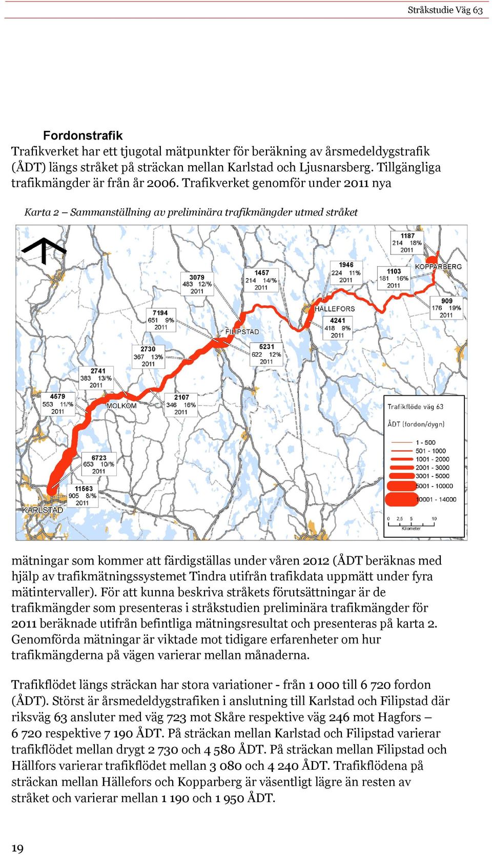 trafikmätningssystemet Tindra utifrån trafikdata uppmätt under fyra mätintervaller).