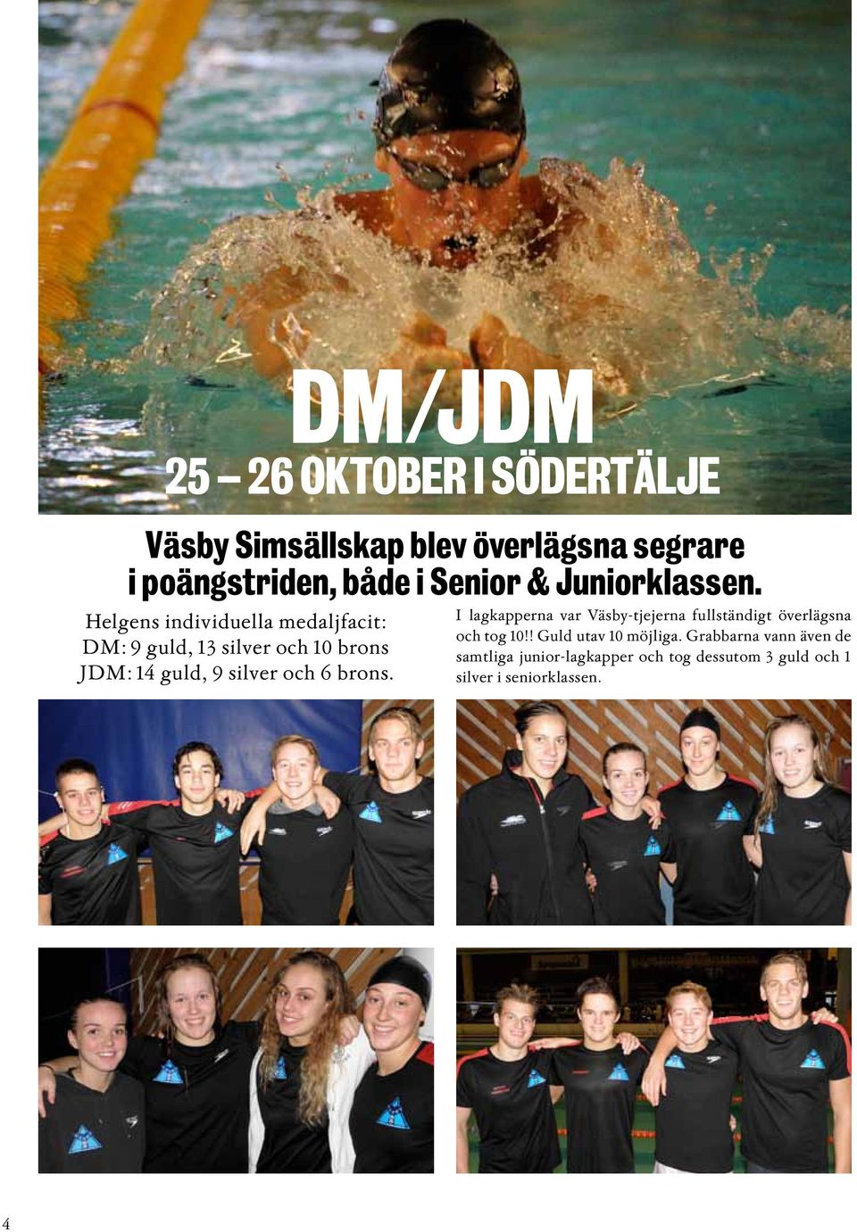 Helgens individuella medaljfacit: DM: 9 guld, 13 silver och 10 brons JDM: 14 guld, 9 silver och 6 brons.