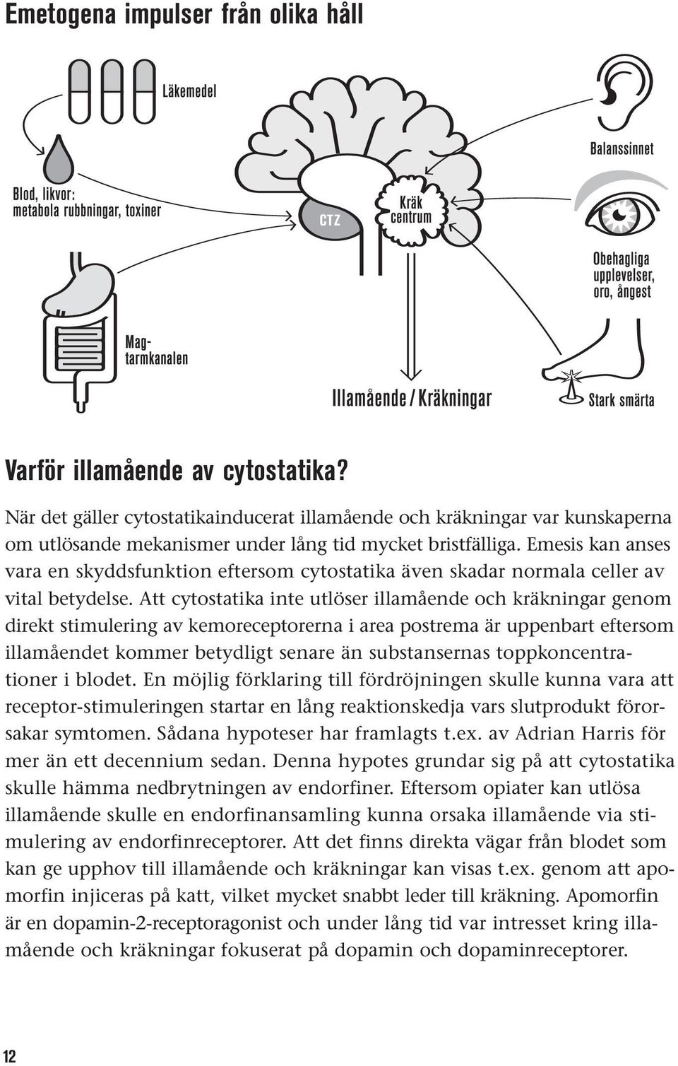 Emesis kan anses vara en skyddsfunktion eftersom cytostatika även skadar normala celler av vital betydelse.