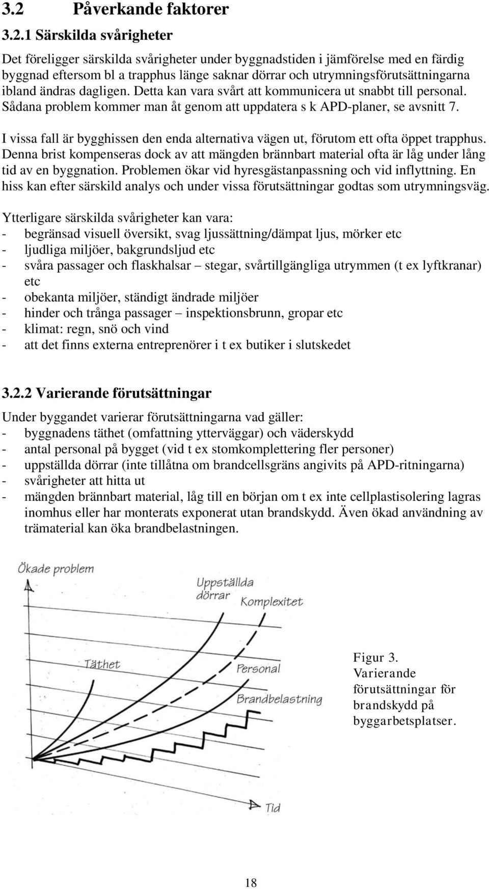 I vissa fall är bygghissen den enda alternativa vägen ut, förutom ett ofta öppet trapphus. Denna brist kompenseras dock av att mängden brännbart material ofta är låg under lång tid av en byggnation.