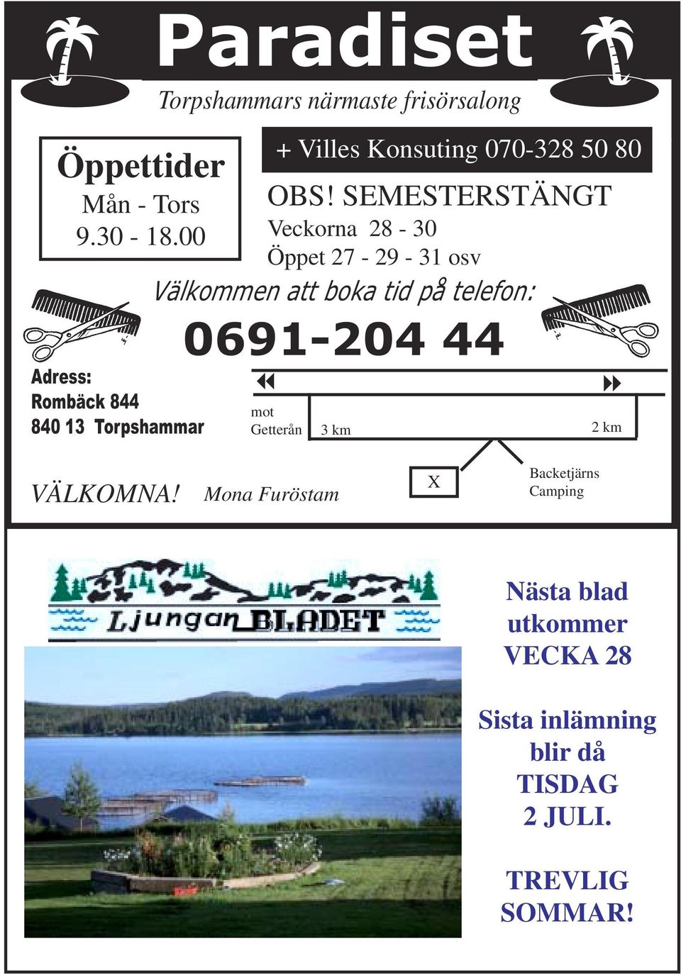 närmaste frisörsalong OBS!