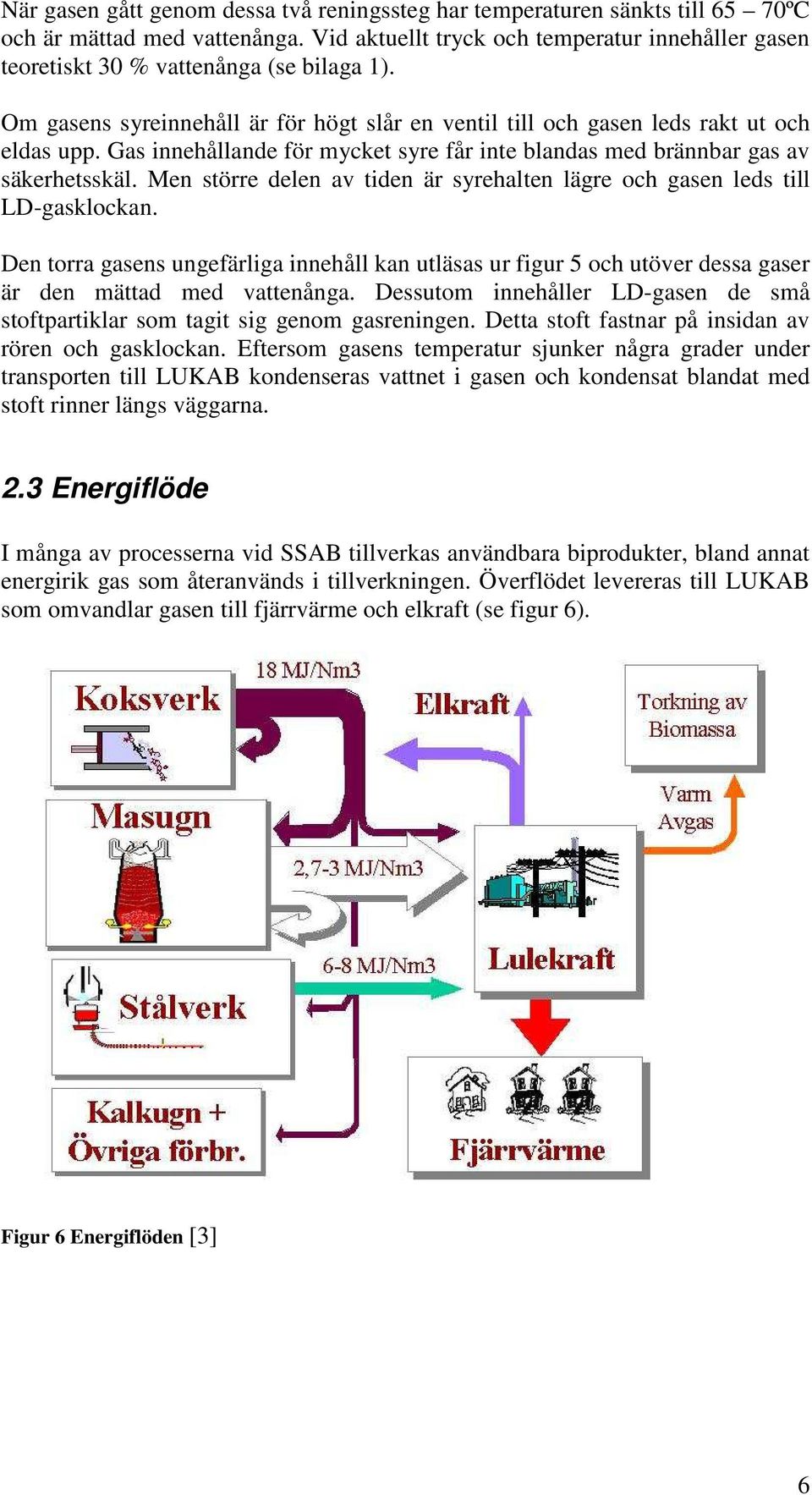 Gas innehållande för mycket syre får inte blandas med brännbar gas av säkerhetsskäl. Men större delen av tiden är syrehalten lägre och gasen leds till LD-gasklockan.