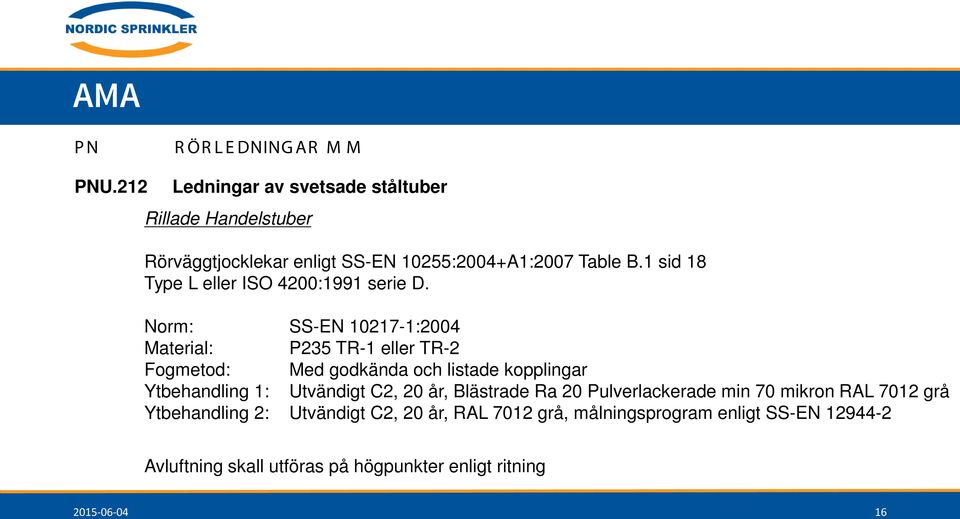 1 sid 18 Type L eller ISO 4200:1991 serie D.