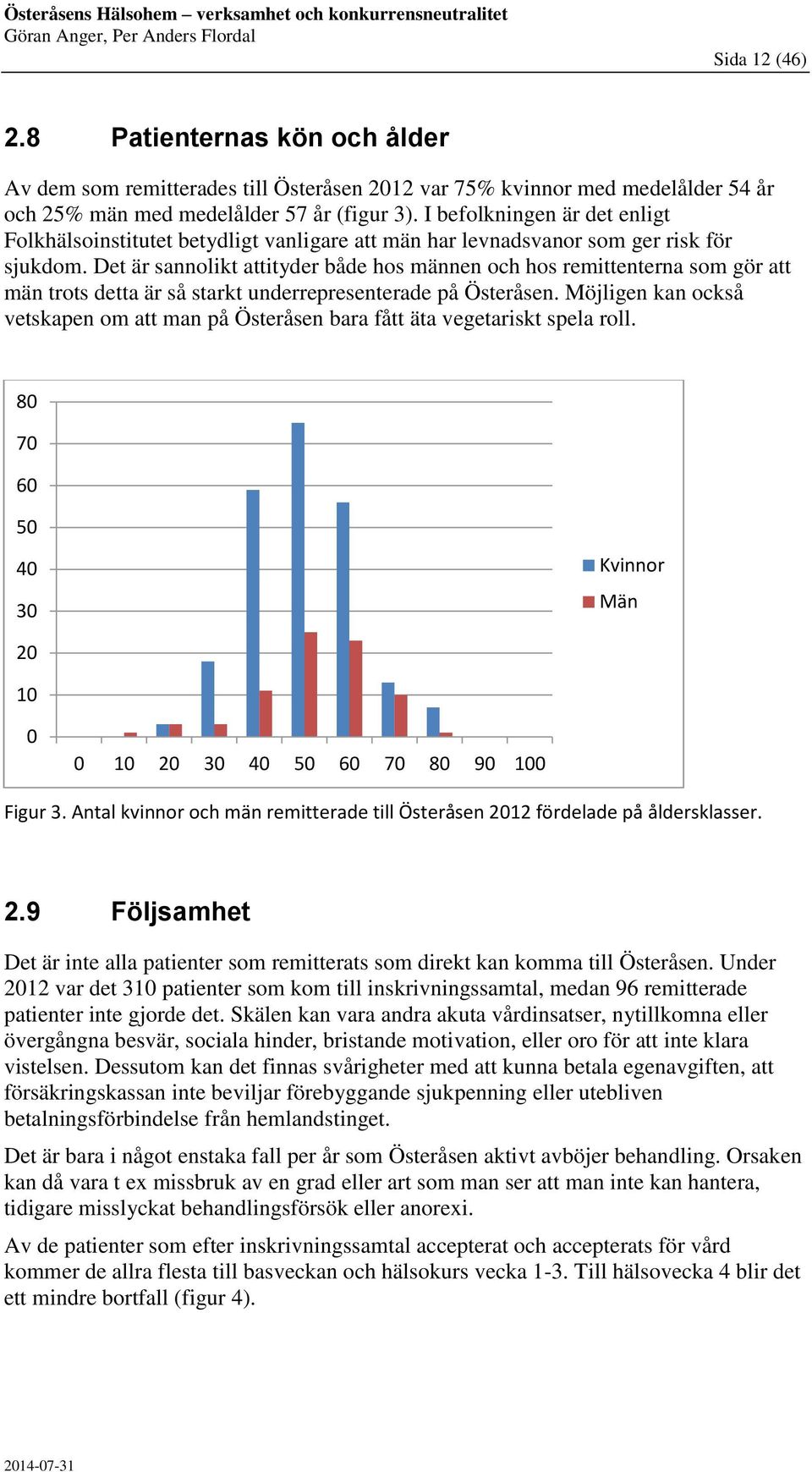 Det är sannolikt attityder både hos männen och hos remittenterna som gör att män trots detta är så starkt underrepresenterade på Österåsen.