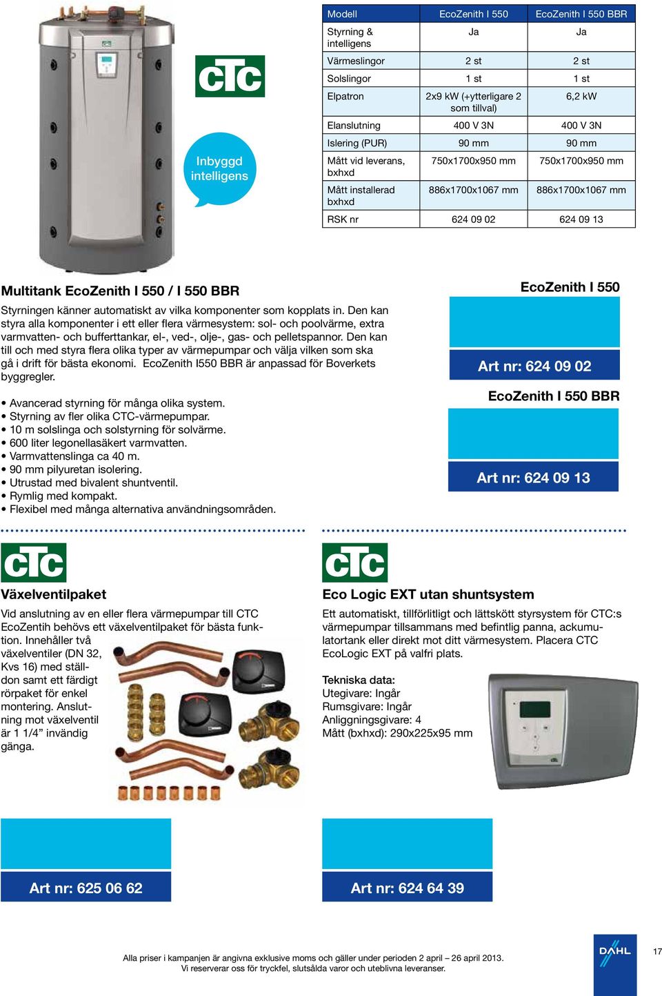 Multitank EcoZenith I 550 / I 550 BBR Styrningen känner automatiskt av vilka komponenter som kopplats in.