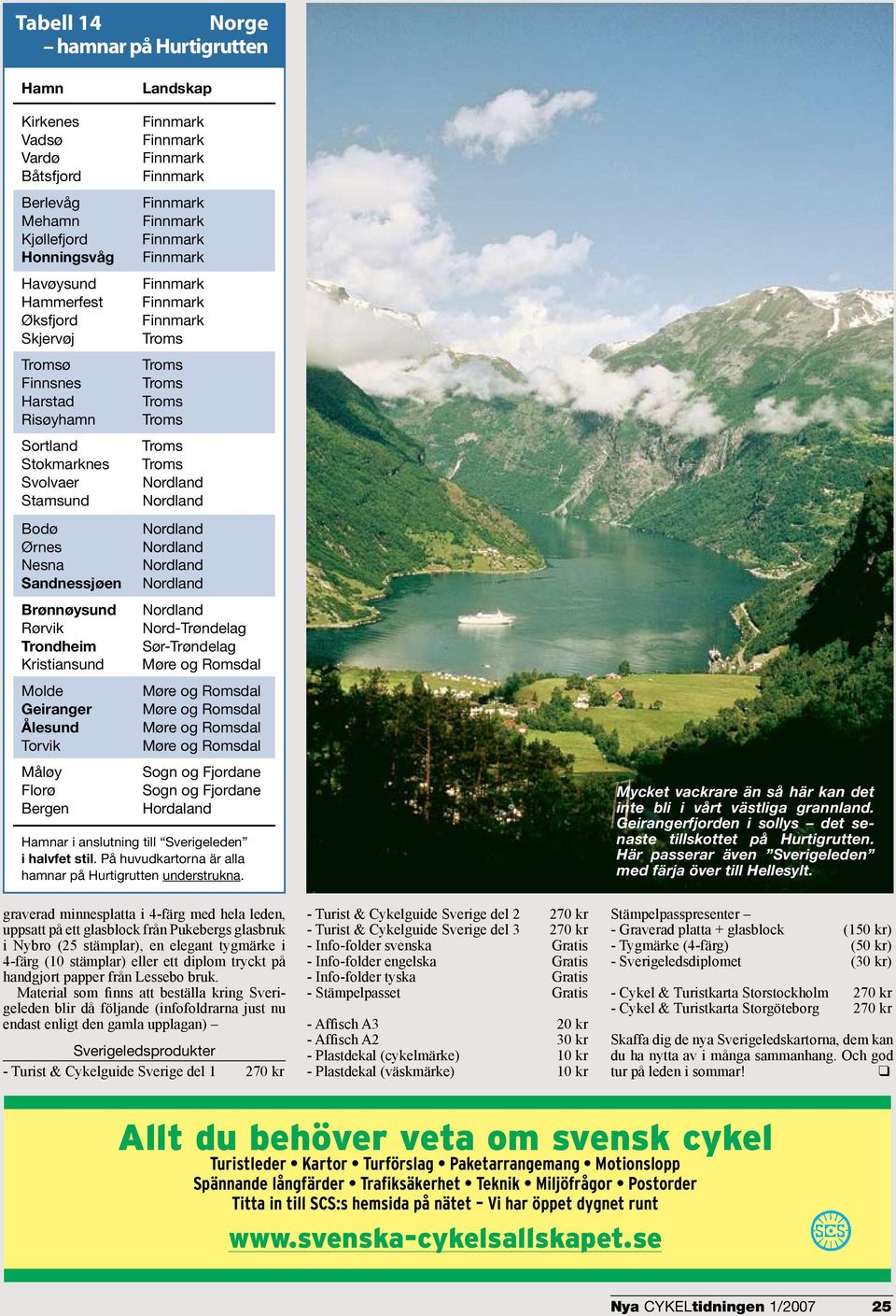 Fjordane Sogn og Fjordane Hordaland Hamnar i anslutning till Sverigeleden i halvfet stil. På huvudkartorna är alla hamnar på Hurtigrutten understrukna.