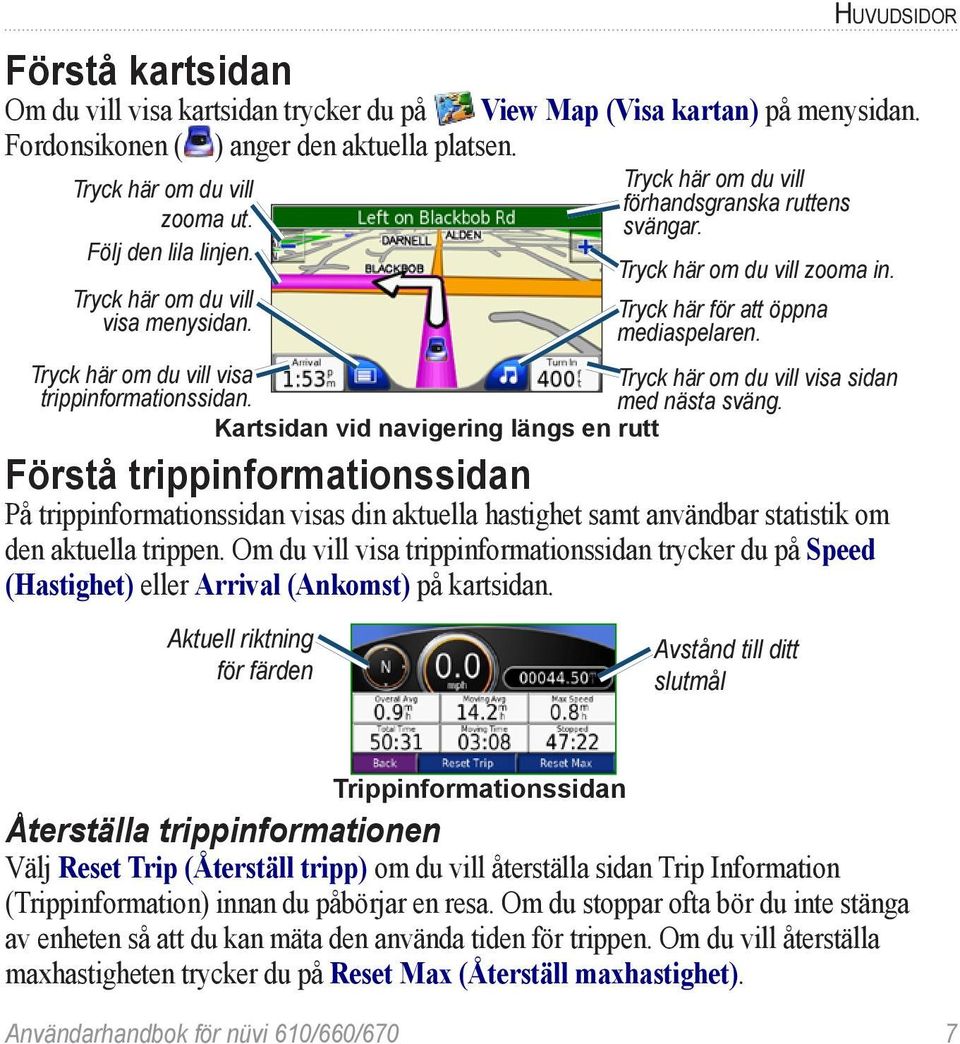 Tryck här om du vill visa Tryck här om du vill visa sidan trippinformationssidan. med nästa sväng.