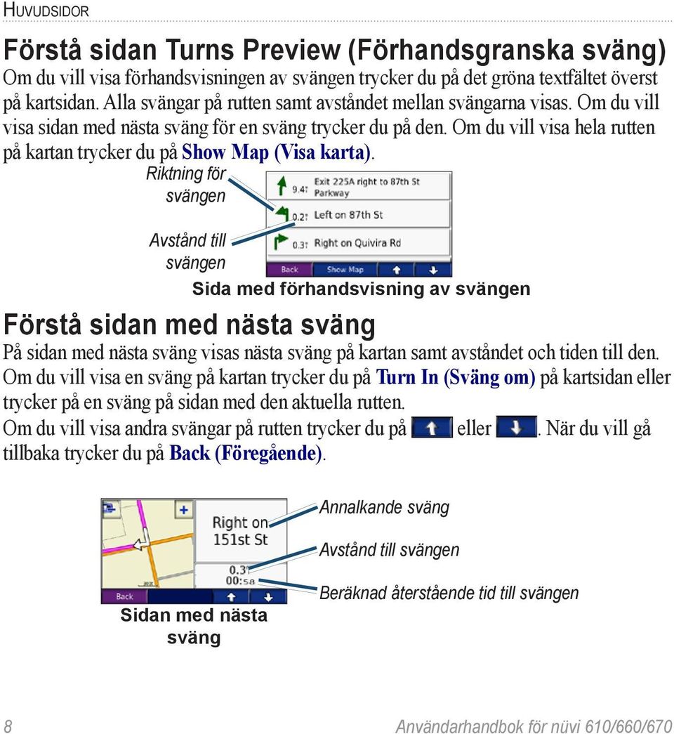 Om du vill visa hela rutten på kartan trycker du på Show Map (Visa karta).