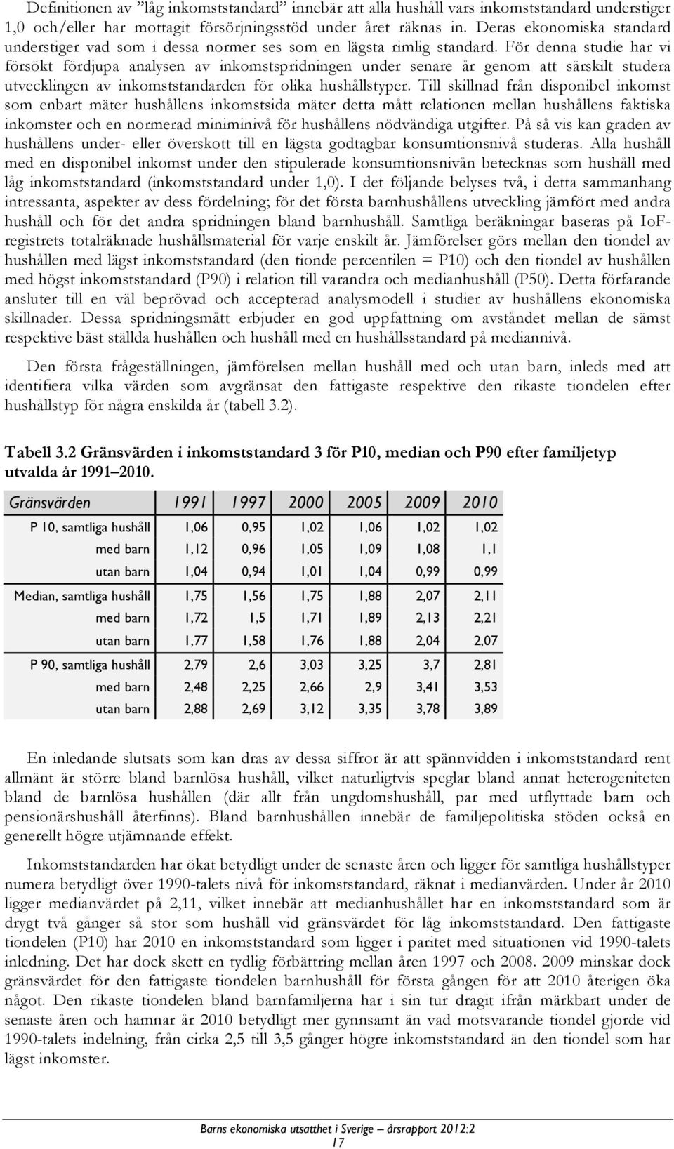 För denna studie har vi försökt fördjupa analysen av inkomstspridningen under senare år genom att särskilt studera utvecklingen av inkomststandarden för olika hushållstyper.