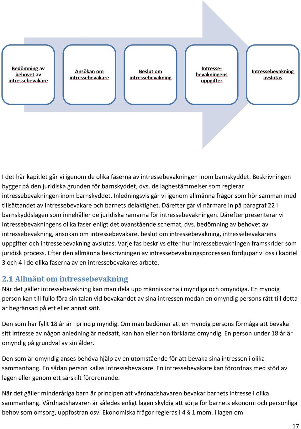 Inledningsvis går vi igenom allmänna frågor som hör samman med tillsättandet av intressebevakare och barnets delaktighet.