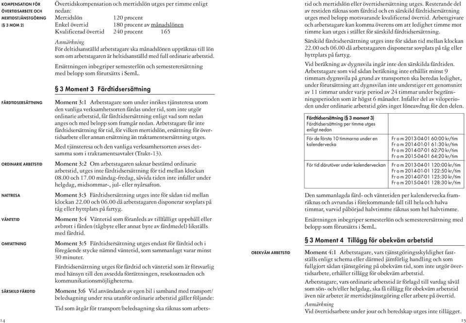 Ersättningen inbegriper semesterlön och semesterersättning med belopp som förutsätts i SemL.