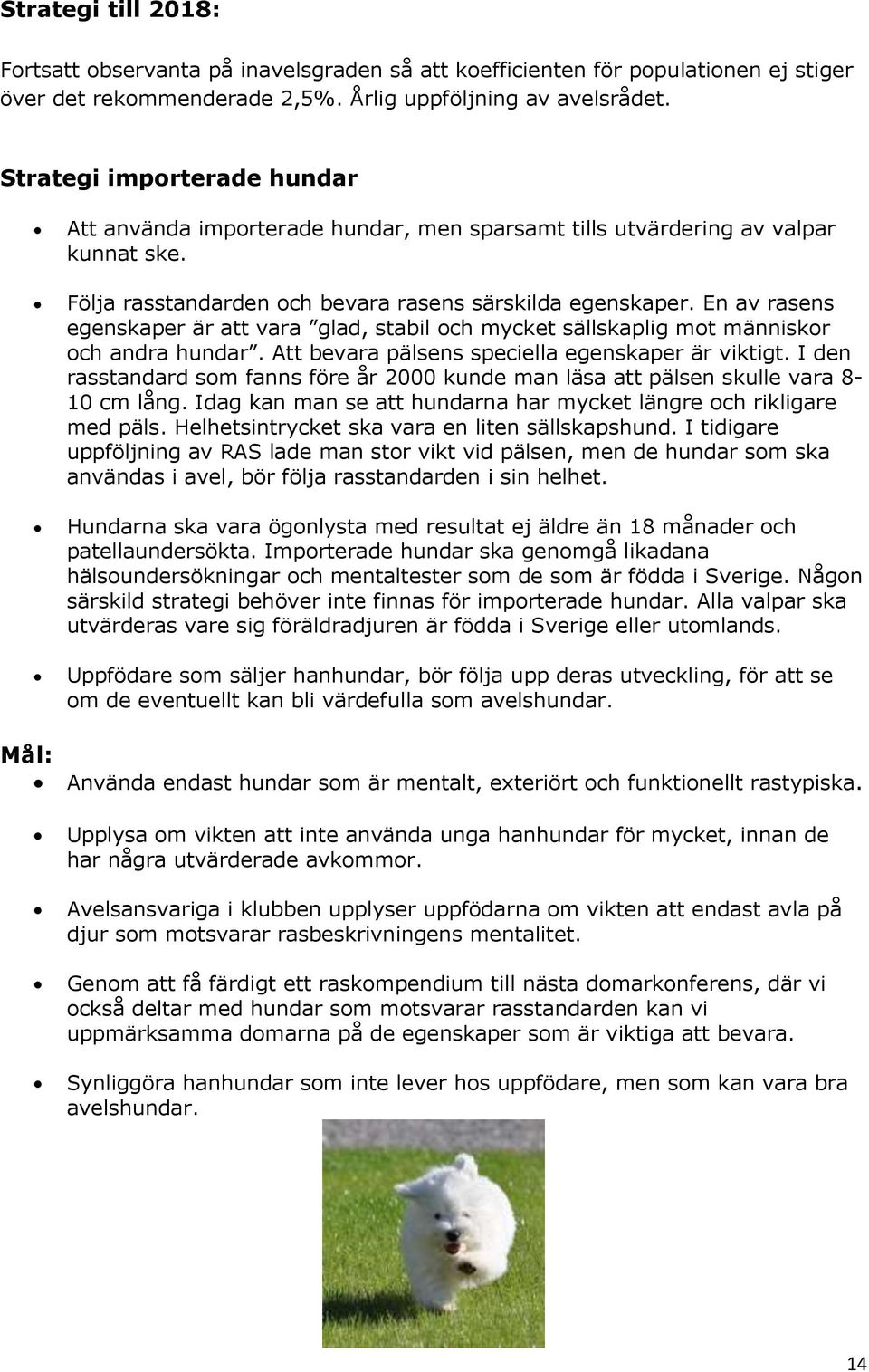 En av rasens egenskaper är att vara glad, stabil och mycket sällskaplig mot människor och andra hundar. Att bevara pälsens speciella egenskaper är viktigt.