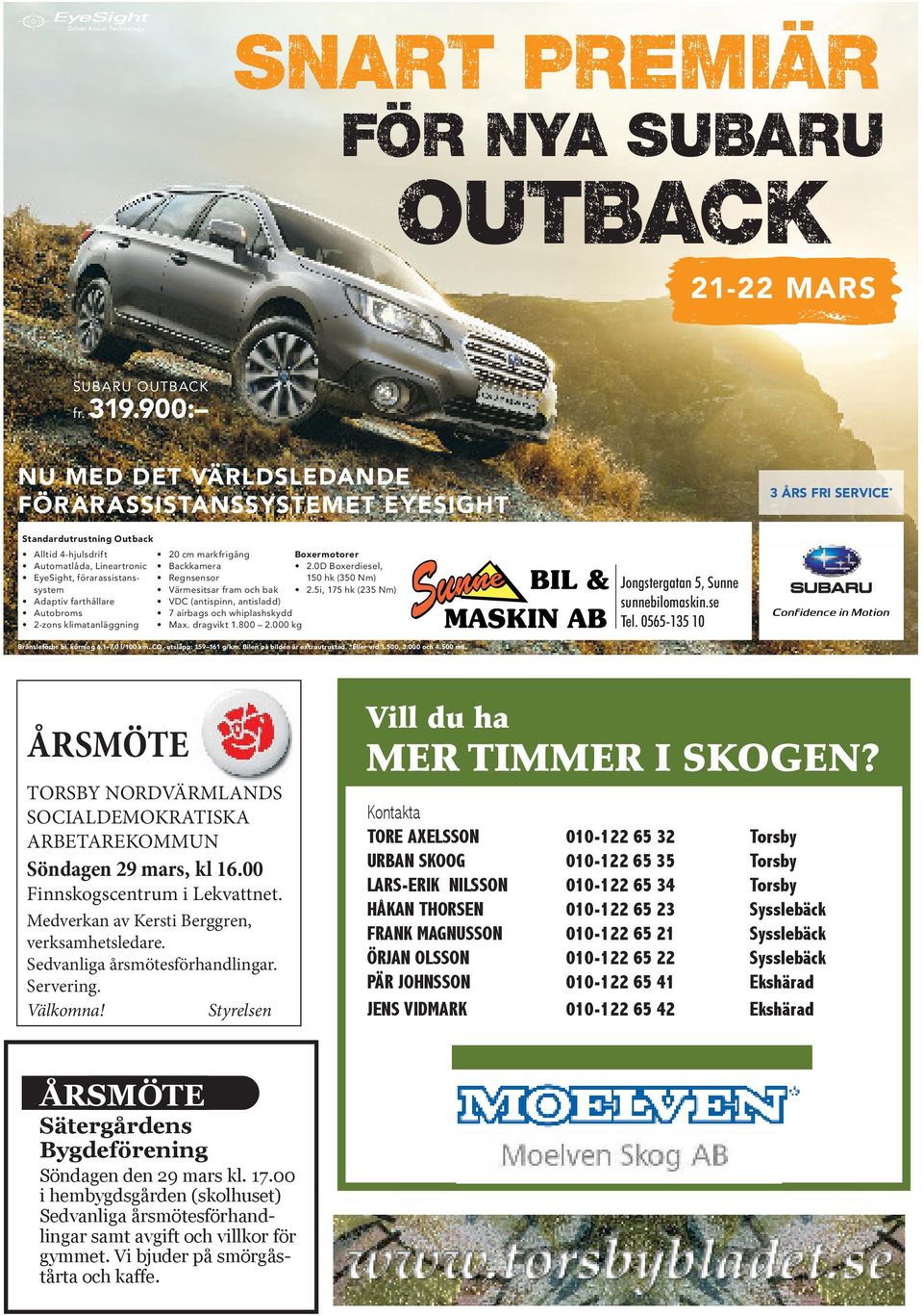 farthållare Autobroms 2-zons klimatanläggning 20 cm markfrigång Boxermotorer Backkamera 2.0D Boxerdiesel, Regnsensor 150 hk (350 Nm) Värmesitsar fram och bak 2.