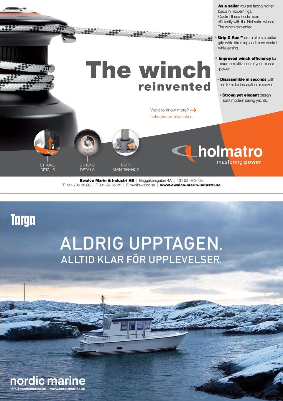 Disassemble in seconds with no tools for inspection or service. Strong yet elegant design suits modern sailing yachts. Want to know more? holmatro.