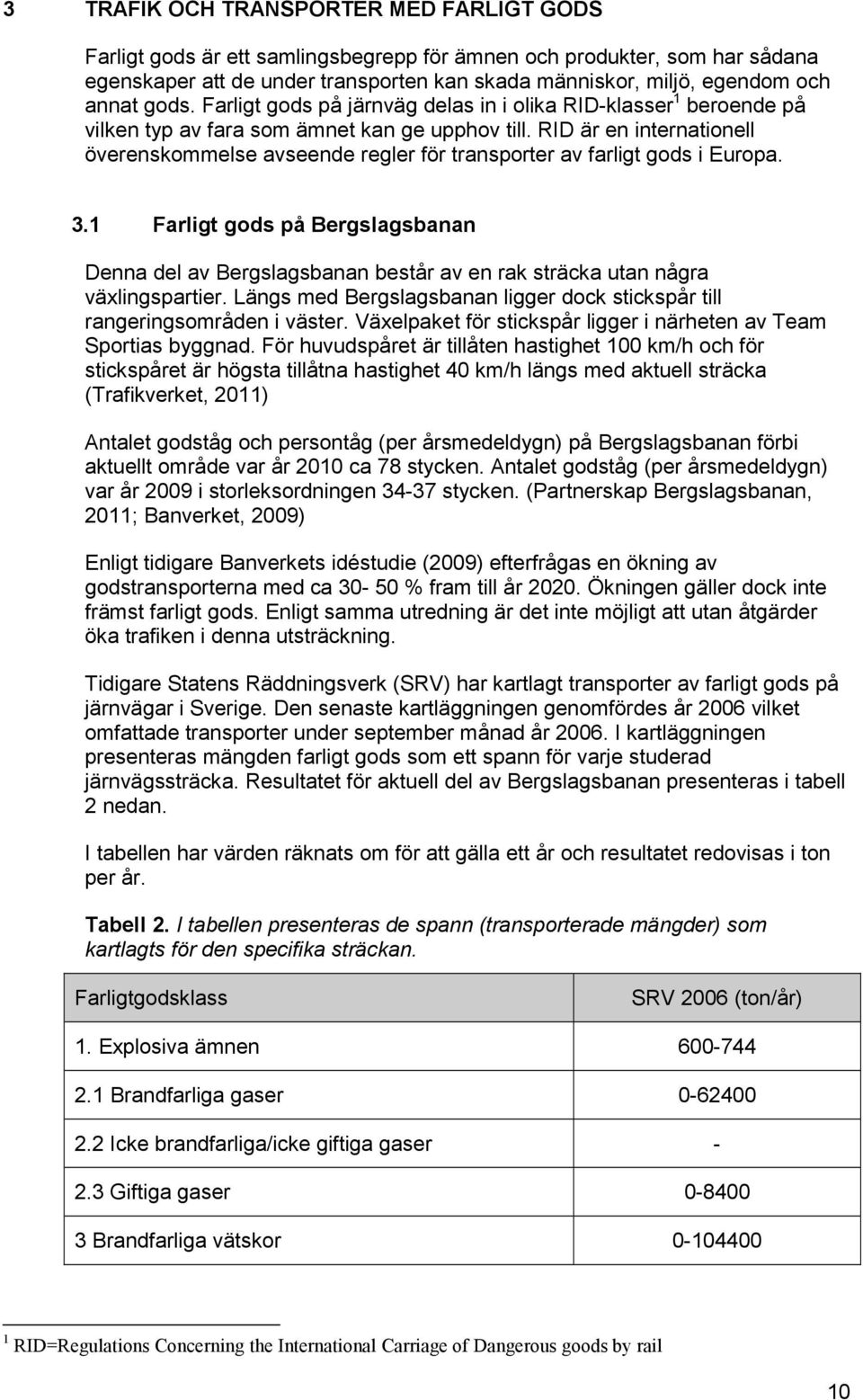 RID är en internationell överenskommelse avseende regler för transporter av farligt gods i Europa. 3.