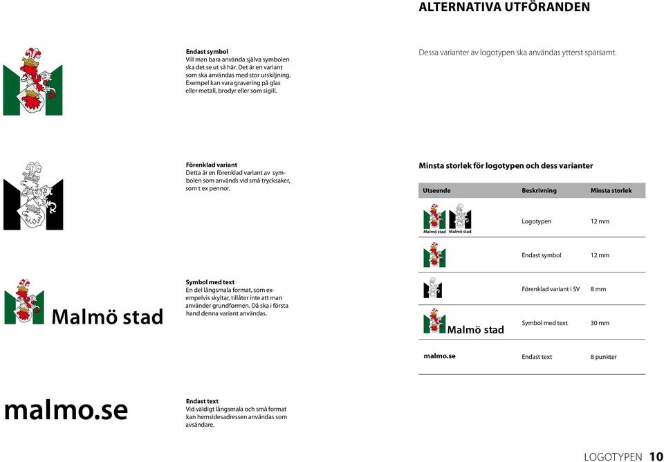 Förenklad variant Detta är en förenklad variant av symbolen som används vid små trycksaker, som t ex pennor.