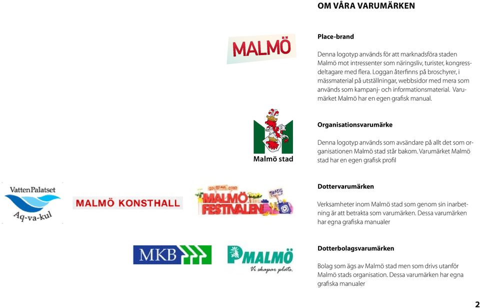 Organisationsvarumärke Denna logotyp används som avsändare på allt det som organisationen Malmö stad står bakom.