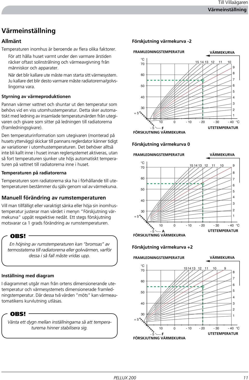 Ju kallare det blir desto varmare måste radiatorerna/golvslingorna vara. Styrning av värmeproduktionen Pannan värmer vattnet och shuntar ut den temperatur som behövs vid en viss utomhustemperatur.