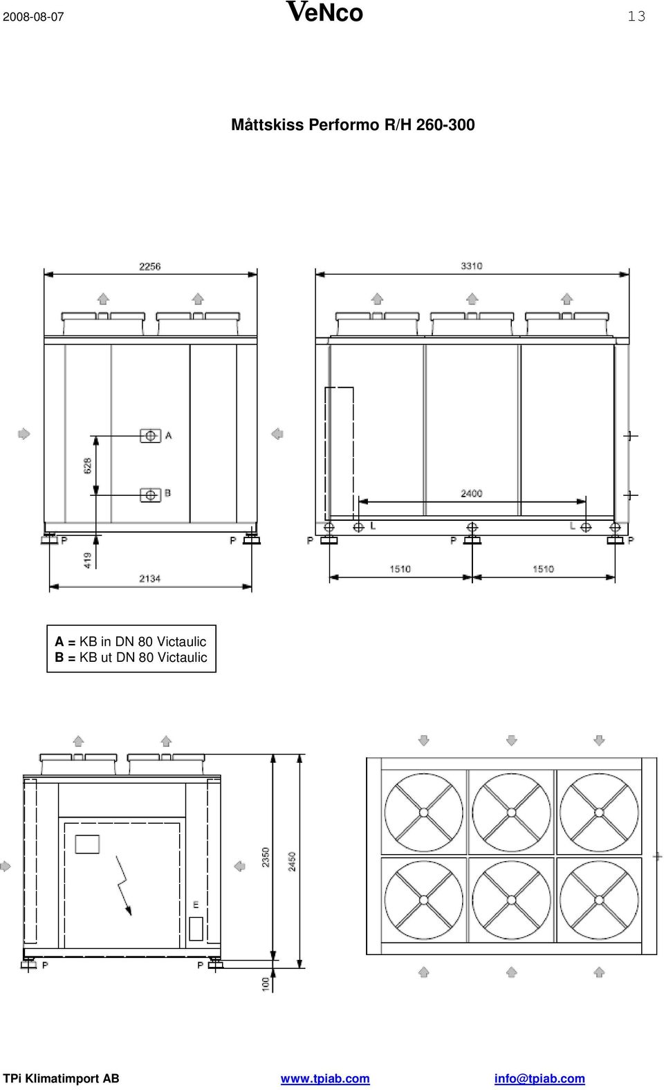 260-300 A = KB in DN 80