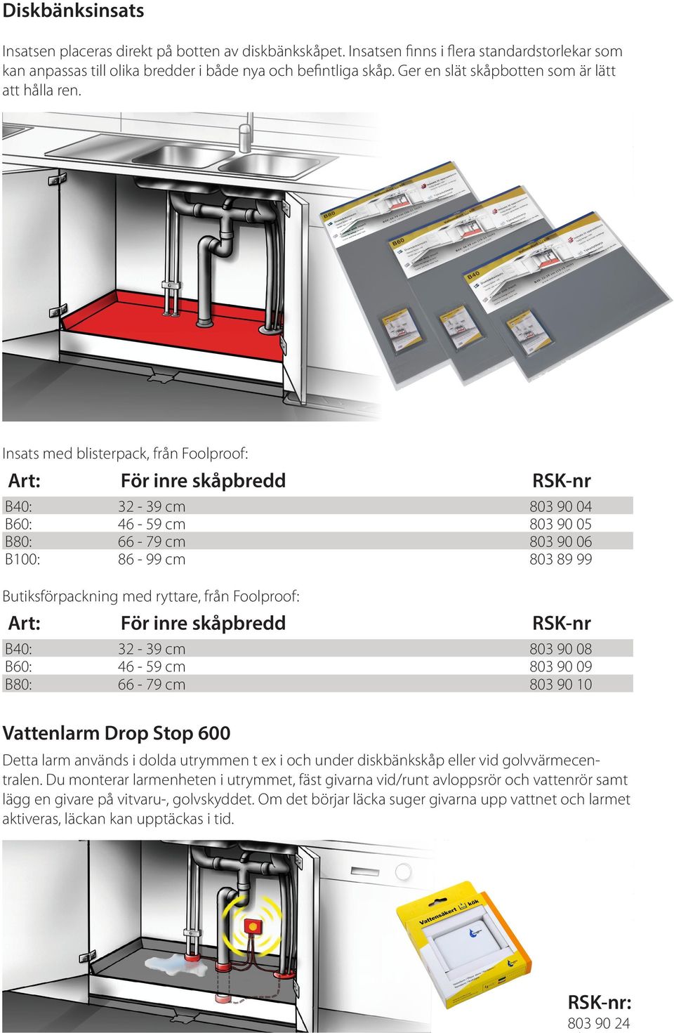 Insats med blisterpack, från Foolproof: För inre skåpbredd B40: B60: B80: B100: 32-39 cm 46-59 cm 66-79 cm 86-99 cm 803 90 04 803 90 05 803 90 06 803 89 99 Butiksförpackning med ryttare, från