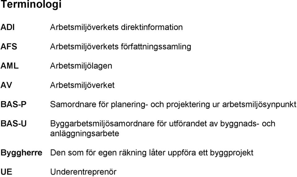 planering- och projektering ur arbetsmiljösynpunkt Byggarbetsmiljösamordnare för utförandet