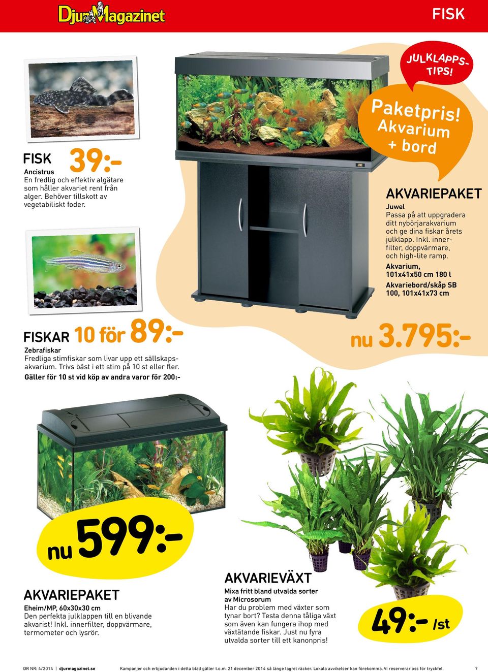 Akvarium + bord AKVARIEPAKET Juwel Passa på att uppgradera ditt nybörjarakvarium och ge dina fiskar årets julklapp. Inkl. innerfilter, doppvärmare, och high-lite ramp.