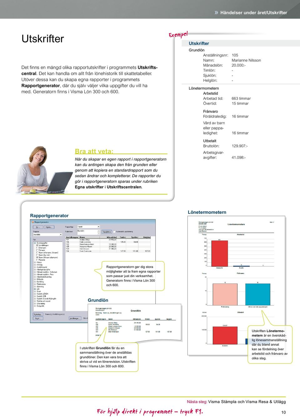 Utskrifter Grundlön Anställningsnr: 105 Namn: Marianne Nilsson Månadslön: 20.