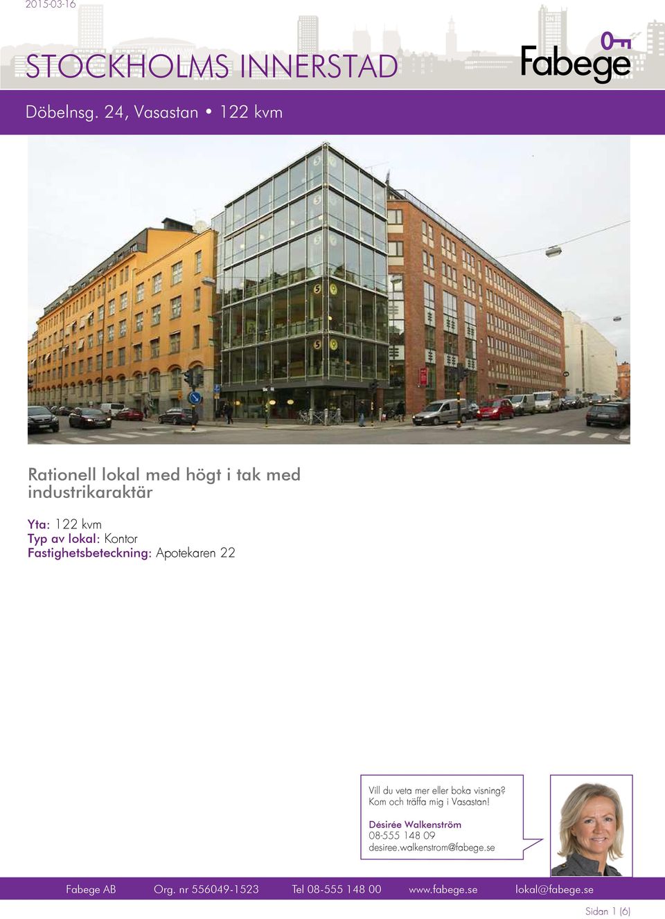 Typ av lokal: Kontor