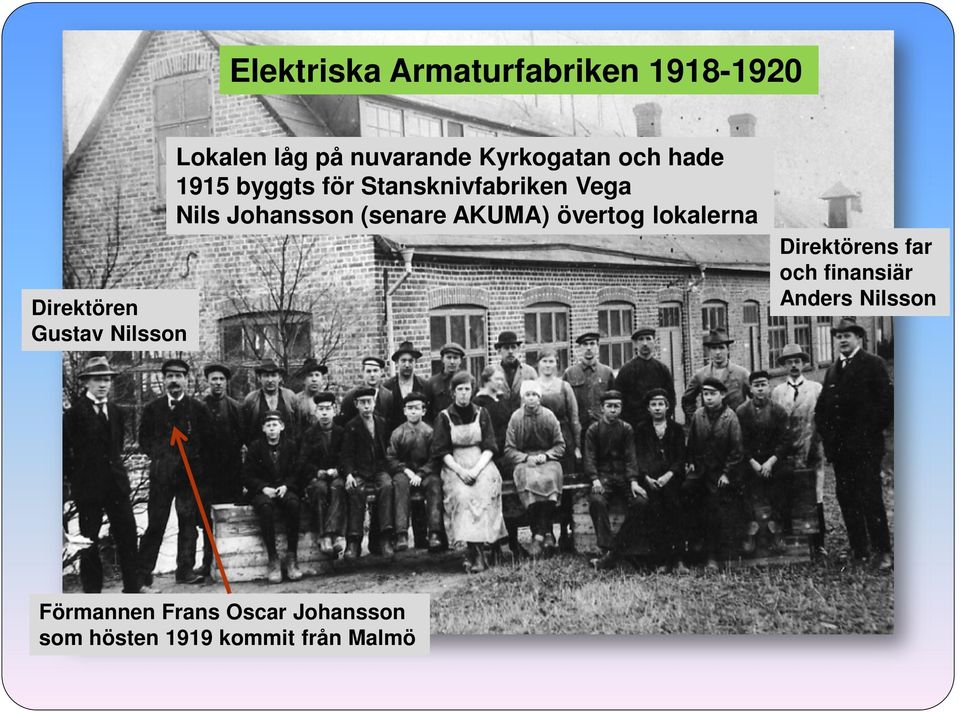 Johansson (senare AKUMA) övertog lokalerna Direktörens far och finansiär