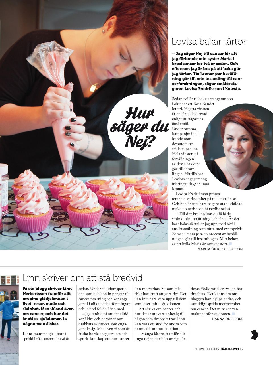 Högsta vinsten är en tårta dekorerad enligt pristagarens önskemål. Under samma kampanjmånad kunde man dessutom beställa cupcakes. Hela vinsten på försäljningen av dessa bakverk går till insamlingen.