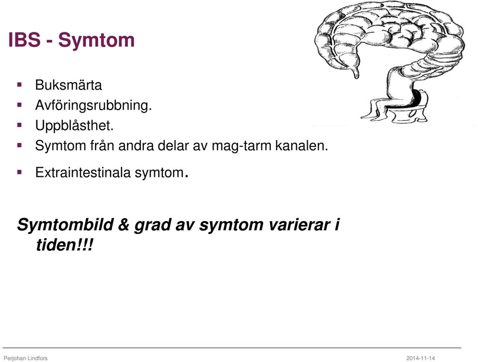 Symtom från andra delar av mag-tarm