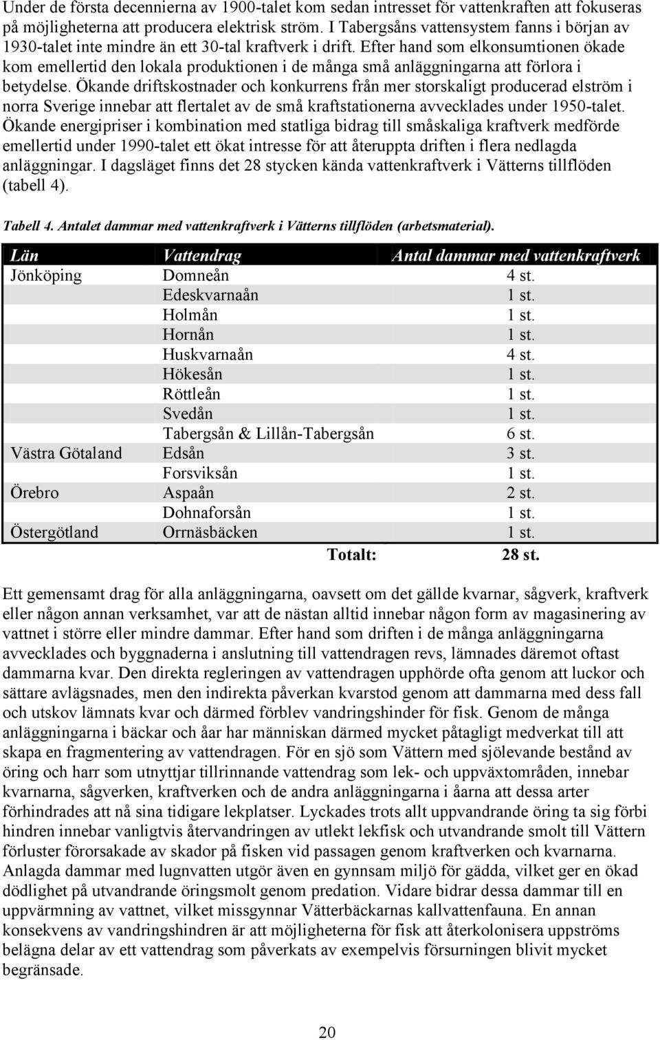 Efter hand som elkonsumtionen ökade kom emellertid den lokala produktionen i de många små anläggningarna att förlora i betydelse.