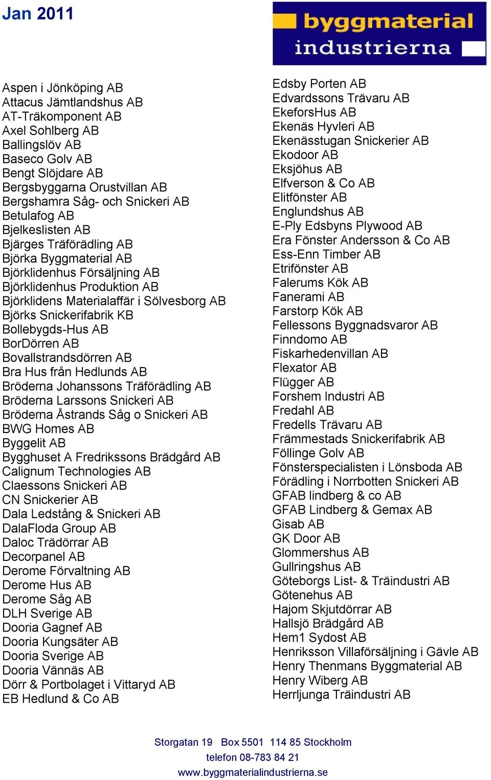 Bollebygds-Hus AB BorDörren AB Bovallstrandsdörren AB Bra Hus från Hedlunds AB Bröderna Johanssons Träförädling AB Bröderna Larssons Snickeri AB Bröderna Åstrands Såg o Snickeri AB BWG Homes AB