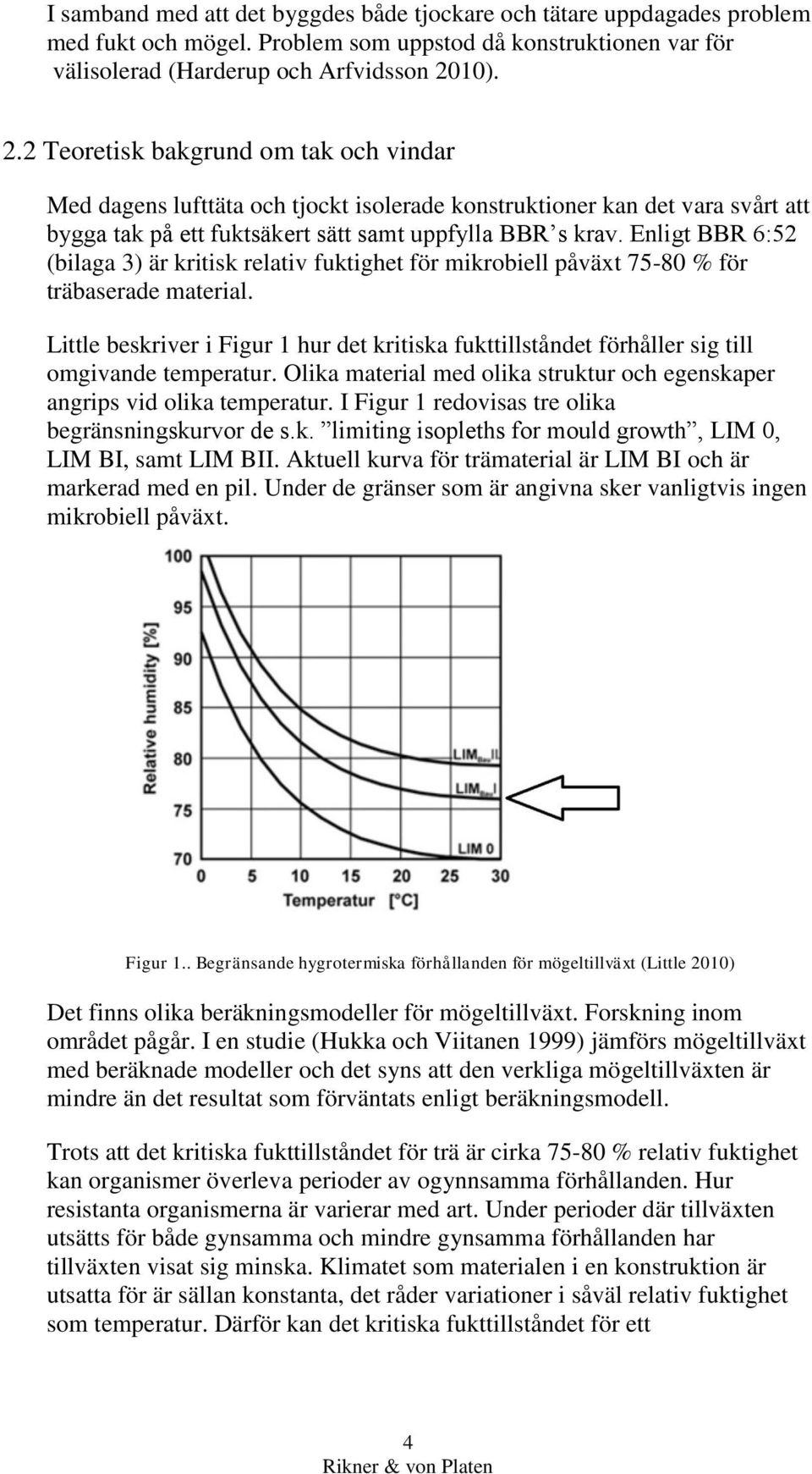 Enligt BBR 6:52 (bilaga 3) är kritisk relativ fuktighet för mikrobiell påväxt 75-80 % för träbaserade material.