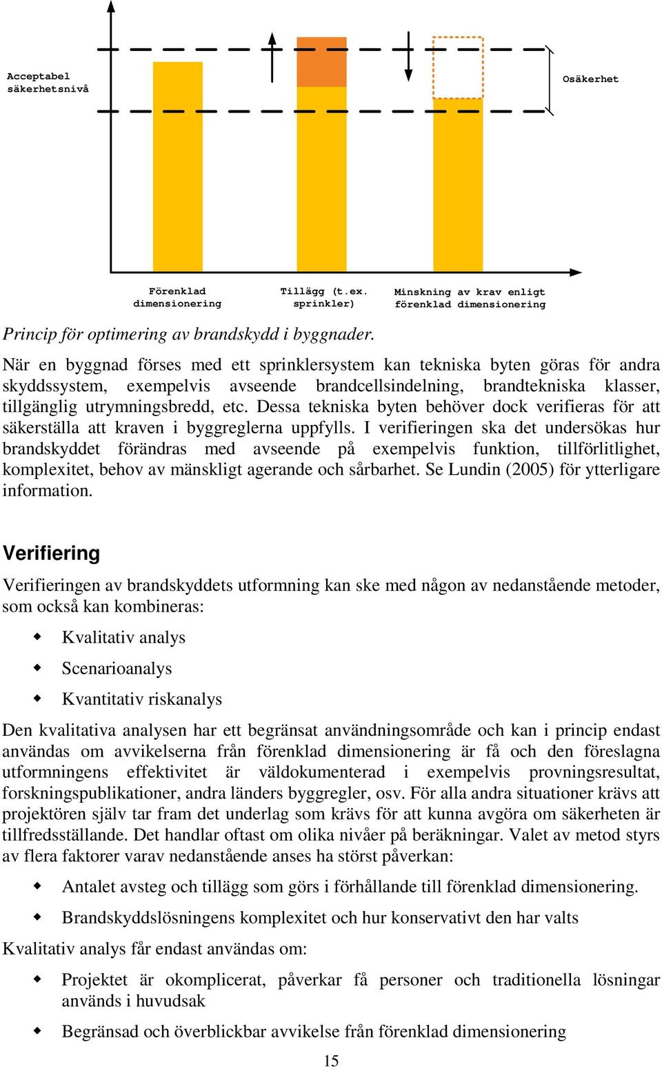 klasser, tillgänglig utrymningsbredd, etc. Dessa tekniska byten behöver dock verifieras för att säkerställa att kraven i byggreglerna uppfylls.