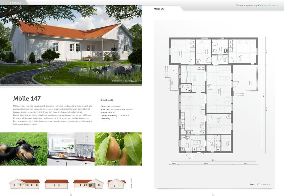 Huset är byggt i vinkel vilket har gjort det möjligt att lägga en separat sovrumssvit i ena längan och skapa en skyddad uteplats med tak.