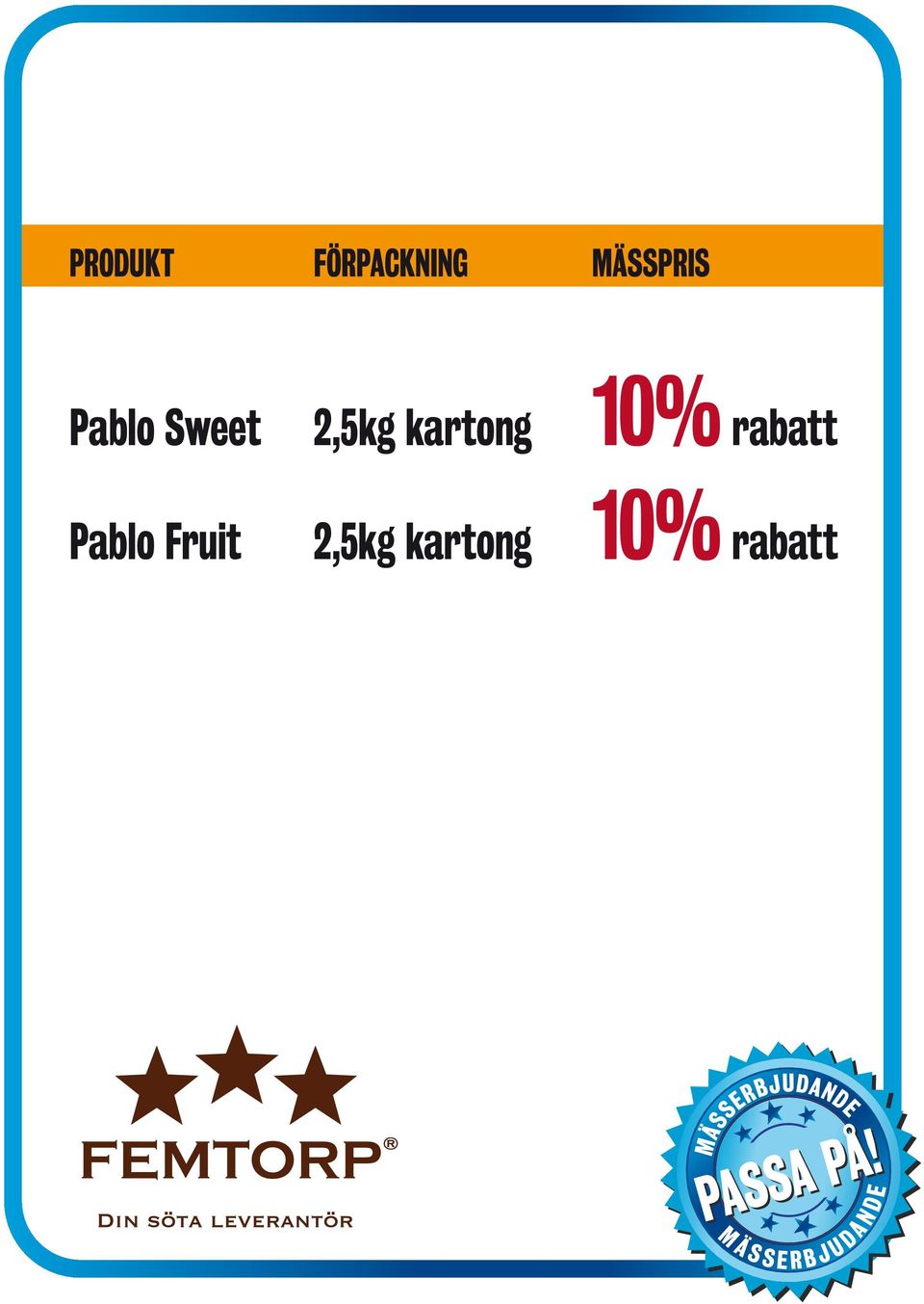 2,5kg kartong 10% rabatt