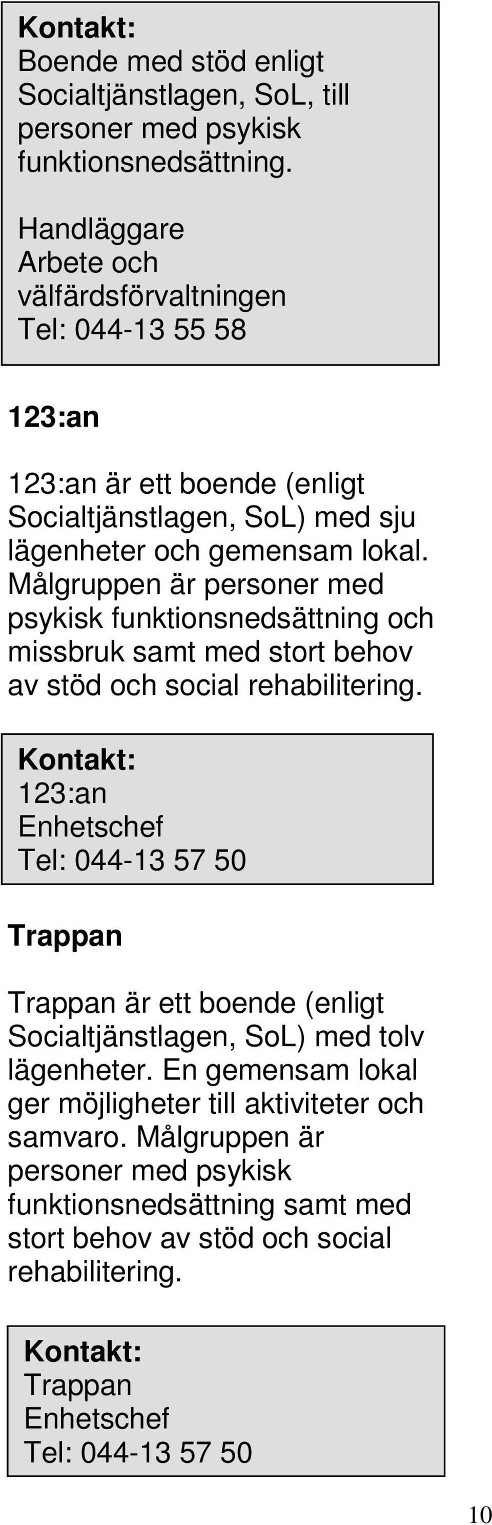 Målgruppen är personer med psykisk funktionsnedsättning och missbruk samt med stort behov av stöd och social rehabilitering.