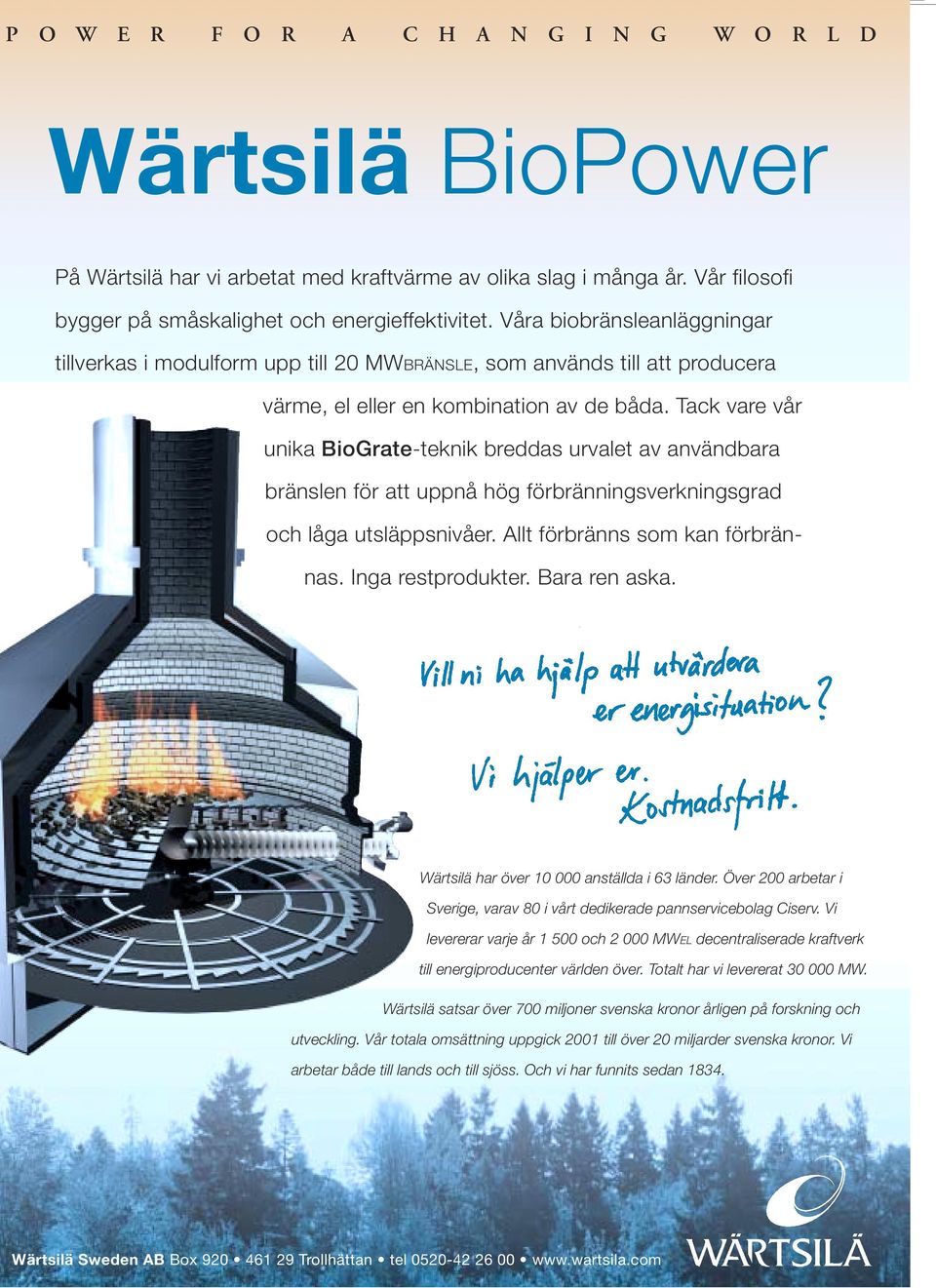 Tack vare vår unika BioGrate-teknik breddas urvalet av användbara bränslen för att uppnå hög förbränningsverkningsgrad och låga utsläppsnivåer. Allt förbränns som kan förbrännas. Inga restprodukter.