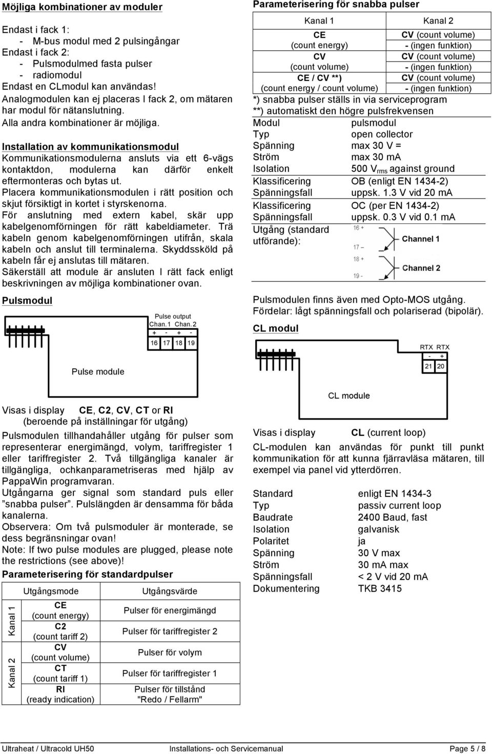 Installation av kommunikationsmodul Kommunikationsmodulerna ansluts via ett 6-vägs kontaktdon, modulerna kan därför enkelt eftermonteras och bytas ut.