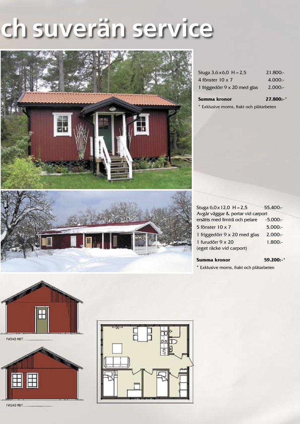 400:- Avgår väggar & portar vid carport ersätts med limträ och pelare -5.