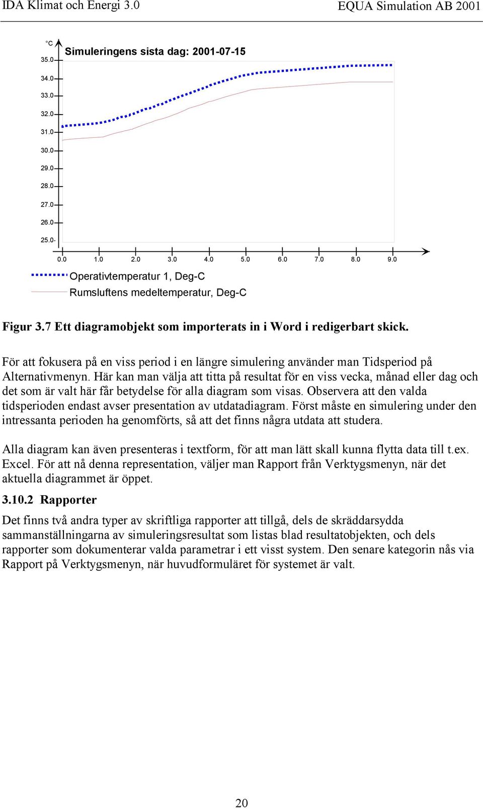 För att fokusera på en viss period i en längre simulering använder man Tidsperiod på Alternativmenyn.