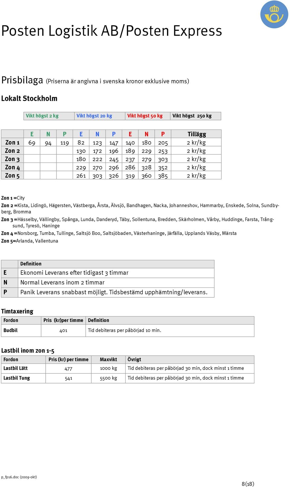 Västberga, Årsta, Älvsjö, Bandhagen, Nacka, Johanneshov, Hammarby, Enskede, Solna, Sundbyberg, Bromma Zon 3 =Hässelby, Vällingby, Spånga, Lunda, Danderyd, Täby, Sollentuna, Bredden, Skärholmen,