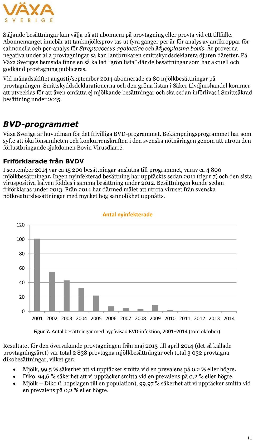 Är proverna negativa under alla provtagningar så kan lantbrukaren smittskyddsdeklarera djuren därefter.