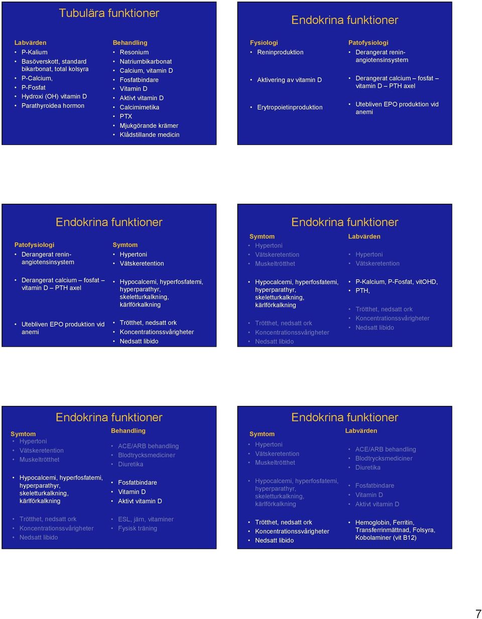 Erytropoietinproduktion Patofysiologi Derangerat reninangiotensinsystem Derangerat calcium fosfat vitamin D PTH axel Utebliven EPO produktion vid anemi Patofysiologi Derangerat reninangiotensinsystem