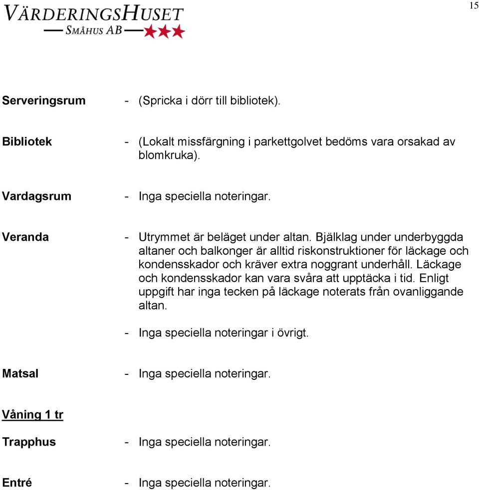 Vardagsrum Veranda - Utrymmet är beläget under altan.