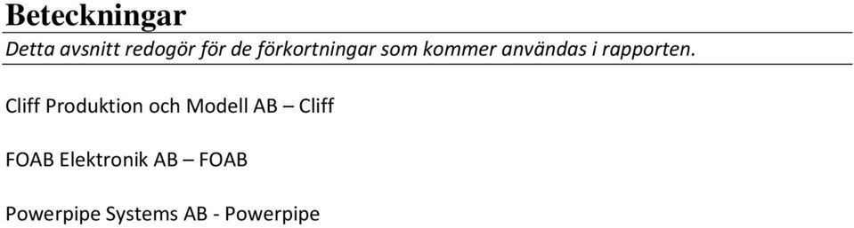 Cliff Produktion och Modell AB Cliff FOAB