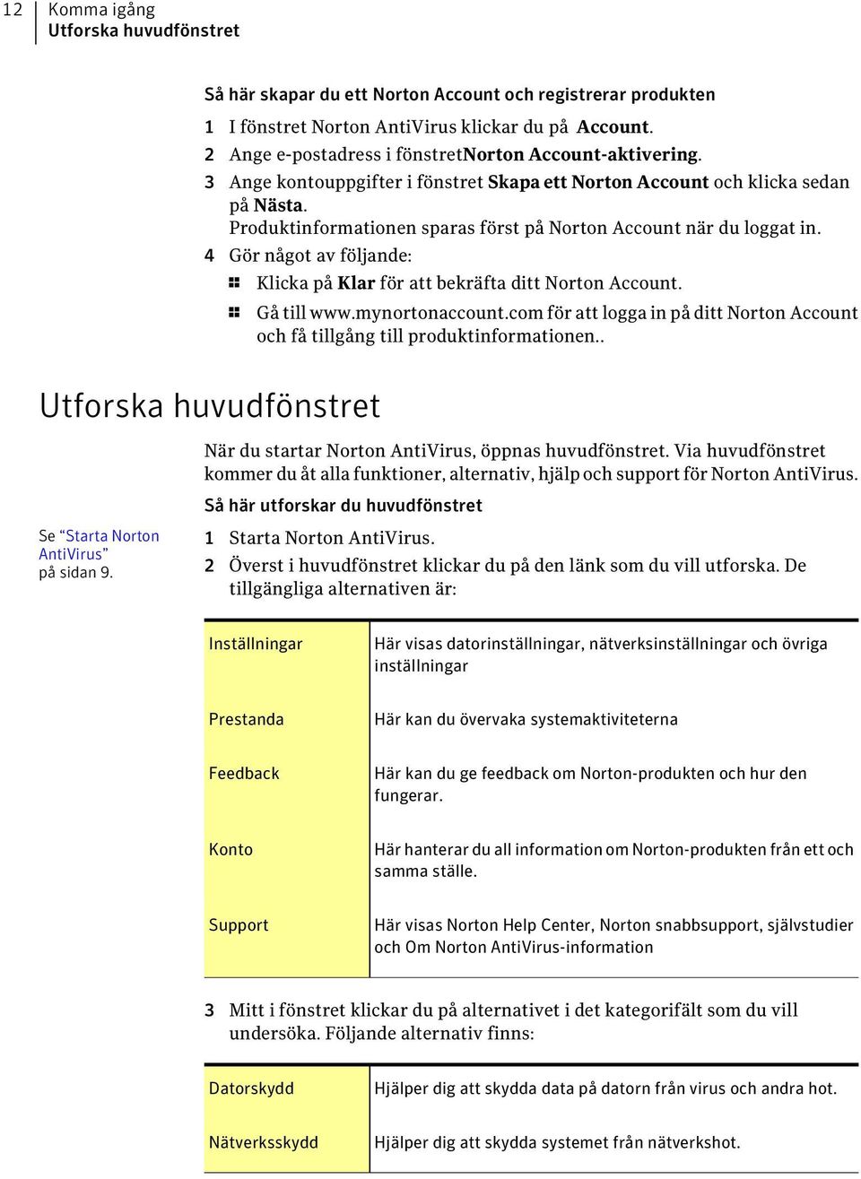 Produktinformationen sparas först på Norton Account när du loggat in. 4 Gör något av följande: 1 Klicka på Klar för att bekräfta ditt Norton Account. 1 Gå till www.mynortonaccount.